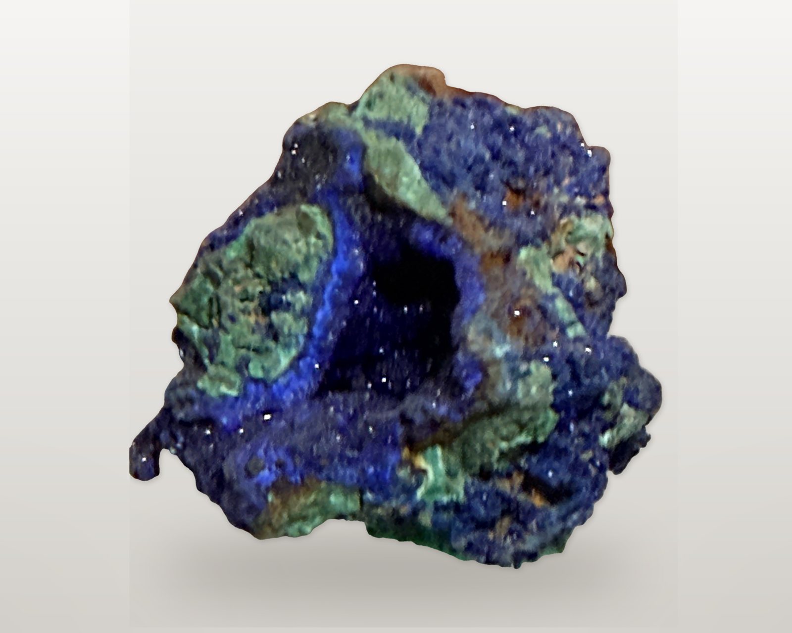 Azurite with malachite