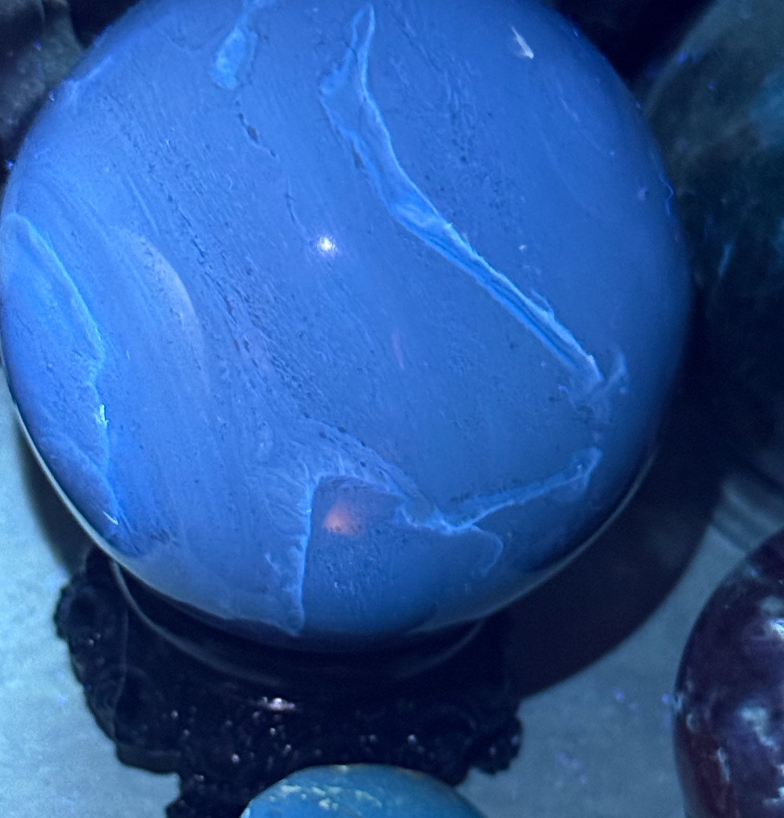 Blue Amber under UV light